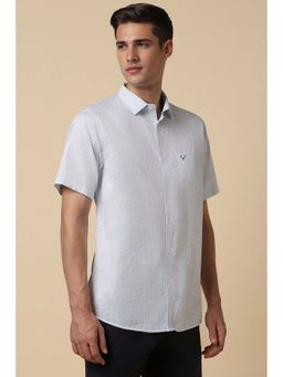 Allen Solly - Men Blue Slim Fit Print Half Sleeves Casual Shirt
