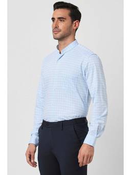 Peter England - Men Blue Slim Fit Formal Full Sleeves Formal Shirt
