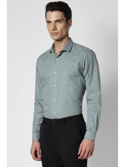 Peter England - Men Green Slim Fit Formal Full Sleeves Formal Shirt