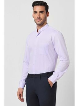 Peter England - Men Purple Slim Fit Formal Full Sleeves Formal Shirt