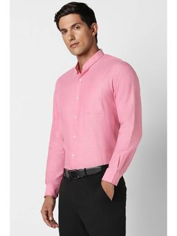 Peter England - Men Pink Slim Fit Formal Full Sleeves Formal Shirt