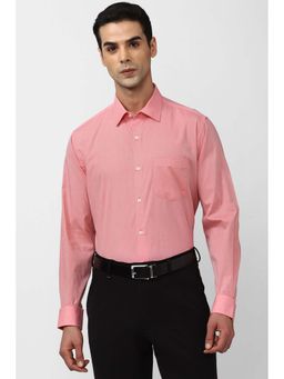 Van Heusen - Men Pink Regular Fit Solid Full Sleeves Formal Shirt