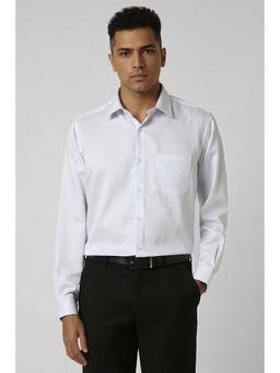 Van Heusen - Men White Regular Fit Textured Full Sleeves Formal Shirt