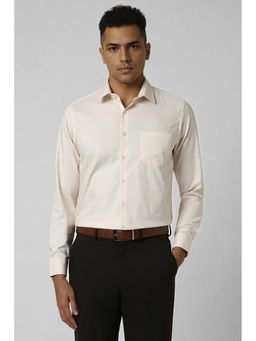 Van Heusen - Men Beige Slim Fit Check Full Sleeves Formal Shirt