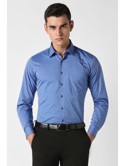 Van Heusen - Men Blue Slim Fit Solid Full Sleeves Formal Shirt