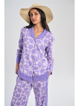 TERRA LUNA - Women's Lavender Java 100% Cotton Full Sleeve Shirt