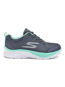 SKECHERS - Girls Elite Sport Charcoal Casual Lace Up Sneakers