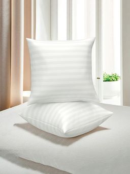 Kuber Industries - Soft Microfiber Sofa Cushions Plain White (Pack of 2) (16x16 Inches)