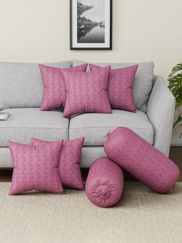 Kuber Industries - Cushion & Bolster Covers 7 Wave Print - Onion Pink (16x16 Inches)