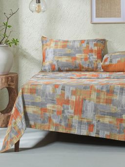 Maspar - 100% Cotton Printed Single Bedsheet With 1 Pillow Case