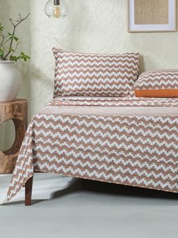 Maspar - 100% Cotton Printed Single Bedsheet With 1 Pillow Case