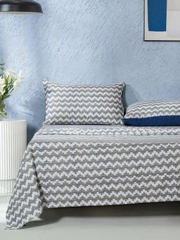 Maspar - 100% Cotton Printed Single Bedsheet With 1 Pillow Case