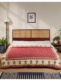 Fabindia - Orange Tarika Printed Cotton Quilt