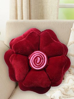 Kuber Industries - Flower Pair Cushion Soft & Decorative Cushions (Red) (Pack of 2) (16x16 Inches)