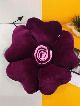 Kuber Industries - Flower Pair Cushion Soft & Decorative Cushions Purple (Pack of 2) (16x16 Inches)