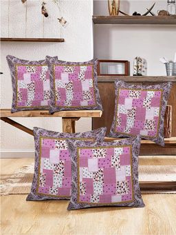 Kuber Industries - Cushion Cover Rectangle cushion Cover Pink (Pack of 5) (16x16 Inches)