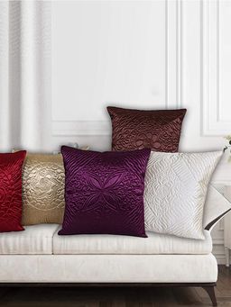 Kuber Industries - Flower Print Cushion Cover cushion Cover Multicolor (Pack of 5) (16x16 Inches)