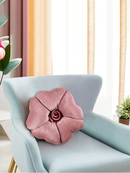 Kuber Industries - Rose Shape Decorative Cushions For Sofa & Bed Rose Pink (12x12 Inches)