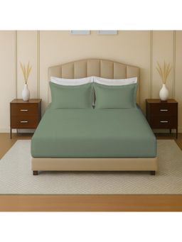 Mayfair Homes London - 100 % Cotton 144Tc King Size Fitted Bedsheet Set With 2 Pillow Covers