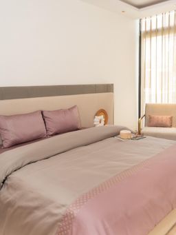 Sadyaska - Old Pink Tessa Cotton Embroidered Duvet Cover (Super King)