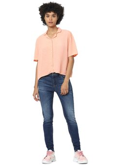 ONLY - Women Textured Pink Shirt