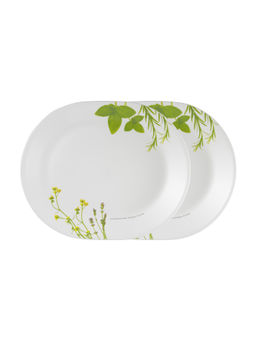 Corelle - Asia Collection European Herbs 31cm Oval Serving Platter Pack of 2