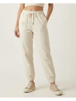 WINEBERRY - Women Cream Regular Fit Joggers
