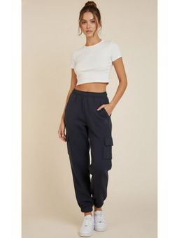 WINEBERRY - Women Navy Blue Utility Chic Meets Premium Comfort Cargo