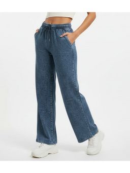WINEBERRY - Women Blue Ragular Fit Track Pant