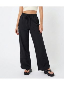 WINEBERRY - Women Black Ragular Fit Track Pant