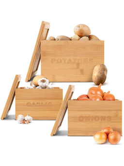Ekhasa - Brown Onion Potato Garlic Storage Boxes (Pack of 3)