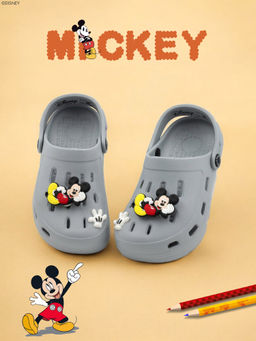 Yellow Bee - Disney Mickey Mouse Clogs with Rotating 3D Character Charm for Boys- Grey