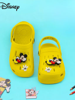 Yellow Bee - Disney Mickey Mouse Clogs with Rotating 3D Character Charm for Boys- Yellow