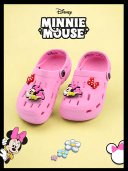 Yellow Bee - Disney Minnie Mouse Clogs 3D Character & Bow Charms for Girls- Pink