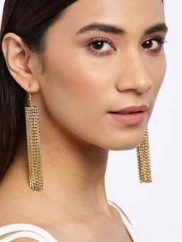 Blueberry - Peach Crystal Stone Embellished Drop Earring