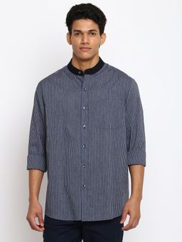Fabindia - Blue Cotton Striped Shirt