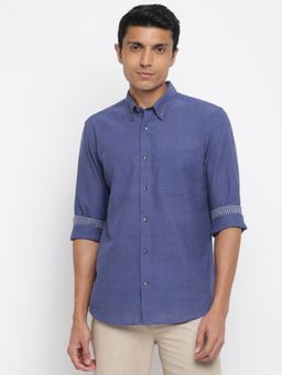 Fabindia - Blue Cotton Slim Fit Casual Shirt