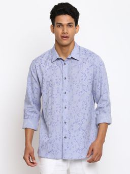 Fabindia - Blue Cotton Printed Shirt