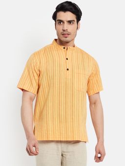 Fabindia - Yellow Cotton Comfort Fit Mid Placket Shirt