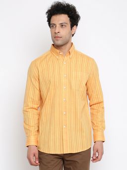 Fabindia - Yellow Cotton Striped Shirt
