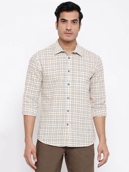 Fabindia - White Cotton Checks Casual Shirt
