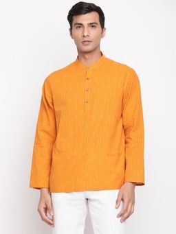 Fabindia - Mustard Cotton Dobby Mid Placket Shirt