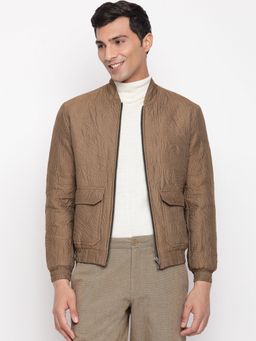 Fabindia - Olive Cotton Silk Quilting Straight Fit Bomber Jacket