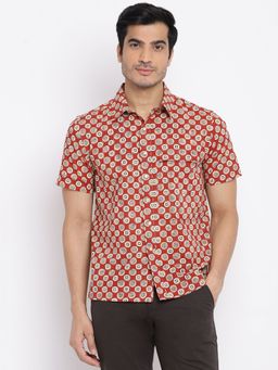 Fabindia - Red Cotton Printed Shirt