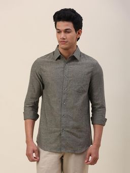 Fabindia - Brown Cotton Slim Fit Shirt