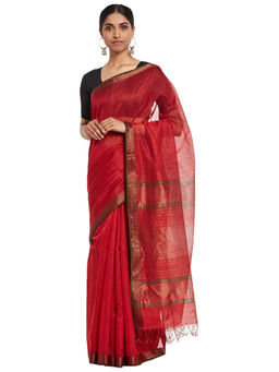 Fabindia - Cotton Silk Maheshwari Woven Sari without Blouse