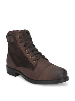Delize - Solid Brown Lace-up Derby Boots
