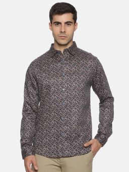 MELVIN JONES - Grey Geo Printed Shirt