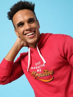 Campus Sutra - Typography Print Hoodie Kangaroo Pocket