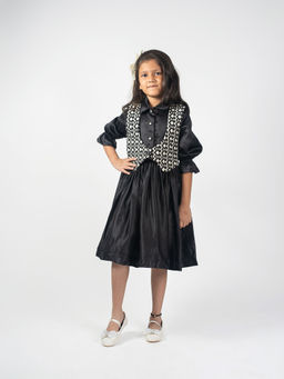 Lil Glam - Black Dress with Attached Jacket